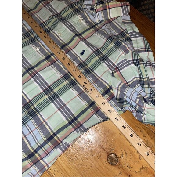 Ralph Lauren Classic Fit Mens Medium Button Up Short Sleeve Shirt Multicolored - Picture 5 of 9